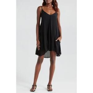 NWT Elan Open Stitch Sleeveless Cover-Up Dress Black M
